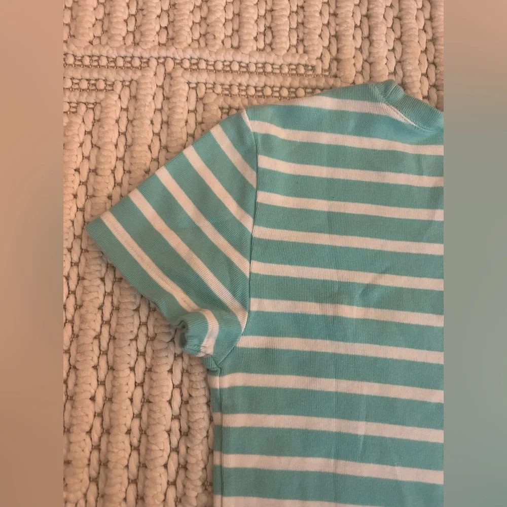 Polo Ralph Lauren Women’s S/P Preppy Sporty Blue White Striped Cotton Blouse Top - Picture 11 of 15